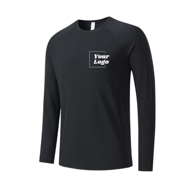 Quick-Dry Breathable Ice Silk Long-Sleeve T-Shirt for Men 100% Nylon