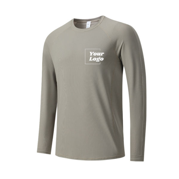 Quick-Dry Breathable Ice Silk Long-Sleeve T-Shirt for Men 100% Nylon - Image 2