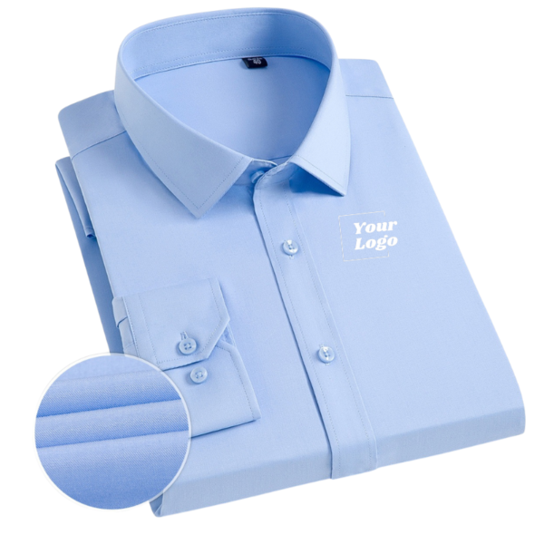 Men's Bamboo Fiber Long-Sleeve White Business Shirt - Image 5