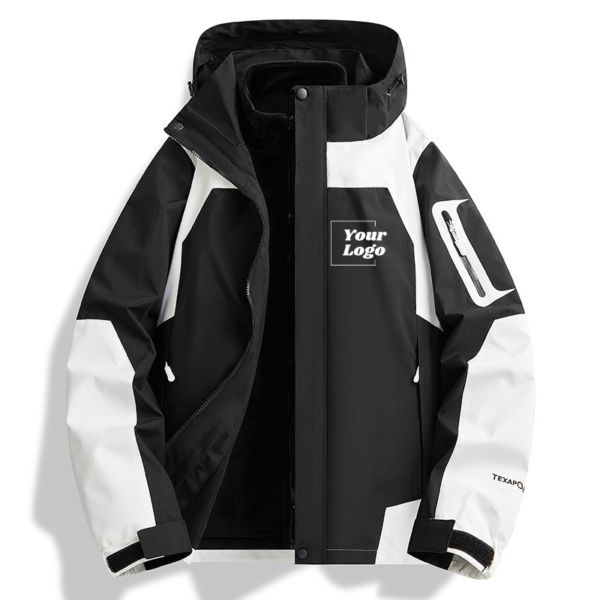Three-in-One Water-Resistant Softshell Jacket with Detachable Polar Fleece Liner for Men and Women, Customizable Outdoor Hiking Jacket - Image 10