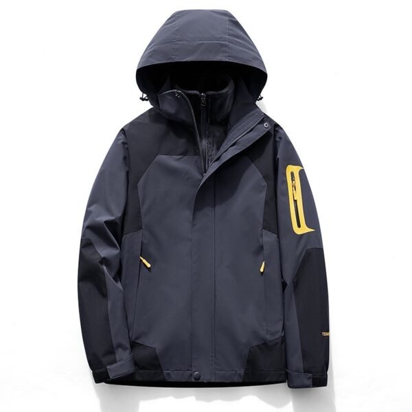 Three-in-One Water-Resistant Softshell Jacket with Detachable Polar Fleece Liner for Men and Women, Customizable Outdoor Hiking Jacket - Image 12