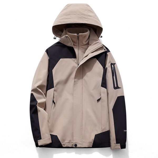 Three-in-One Water-Resistant Softshell Jacket with Detachable Polar Fleece Liner for Men and Women, Customizable Outdoor Hiking Jacket - Image 13