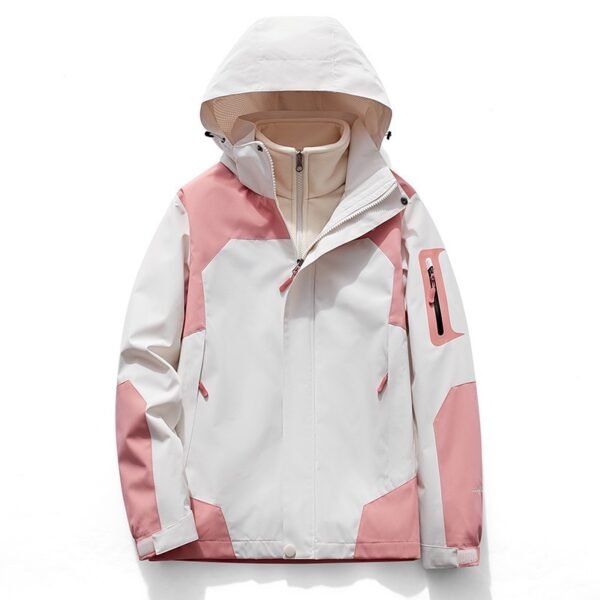 Three-in-One Water-Resistant Softshell Jacket with Detachable Polar Fleece Liner for Men and Women, Customizable Outdoor Hiking Jacket - Image 14