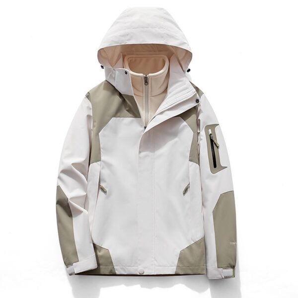Three-in-One Water-Resistant Softshell Jacket with Detachable Polar Fleece Liner for Men and Women, Customizable Outdoor Hiking Jacket - Image 16