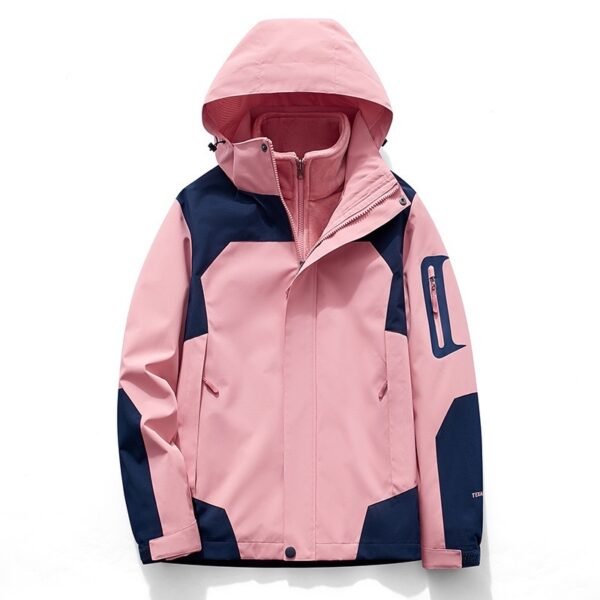 Three-in-One Water-Resistant Softshell Jacket with Detachable Polar Fleece Liner for Men and Women, Customizable Outdoor Hiking Jacket - Image 17