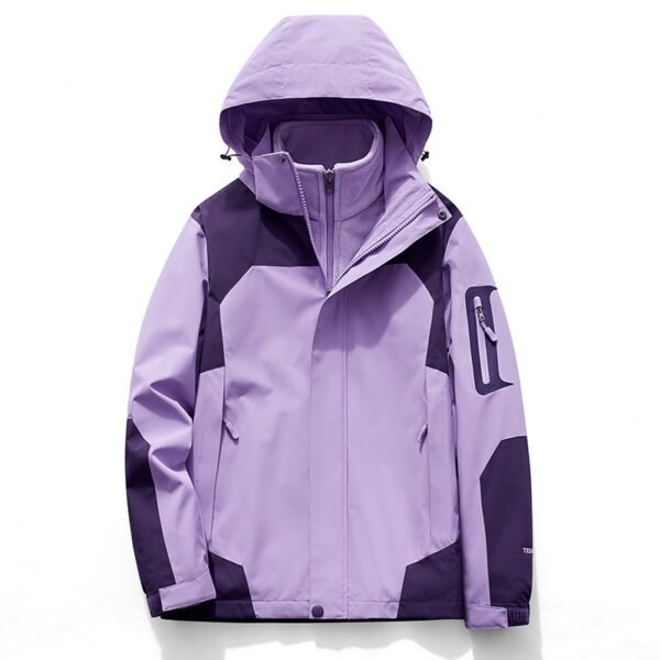 Three-in-One Water-Resistant Softshell Jacket with Detachable Polar Fleece Liner for Men and Women, Customizable Outdoor Hiking Jacket - Image 18